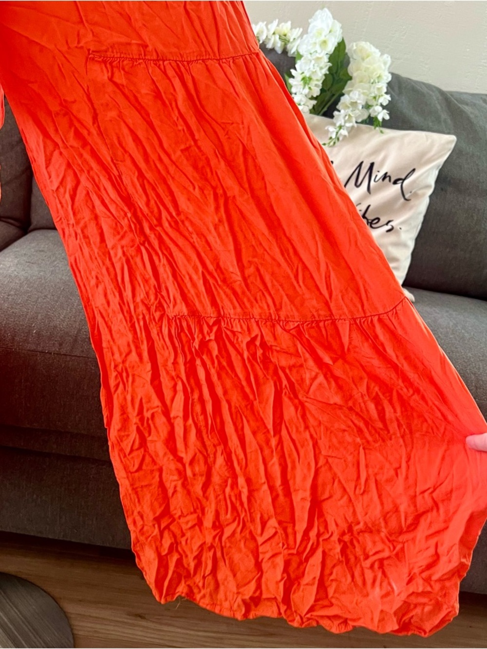 Boho Orange Wide Leg Pants - Picture 2 of 8